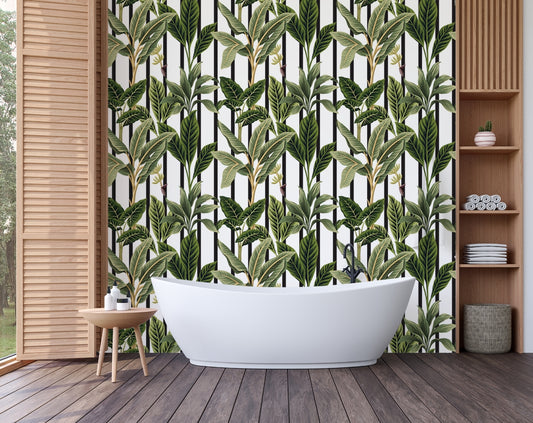 Banana Tree Leaves Wallpaper For Living Rooms Decoration