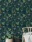 Vintage Green Leaves Tropical Wallpaper
