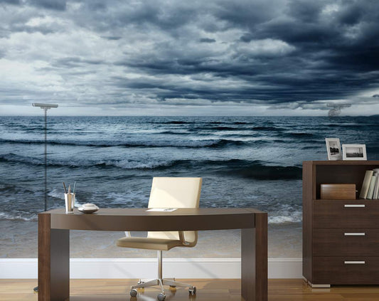 Dark Blue Ocean Moon Light View Custom Wallpaper