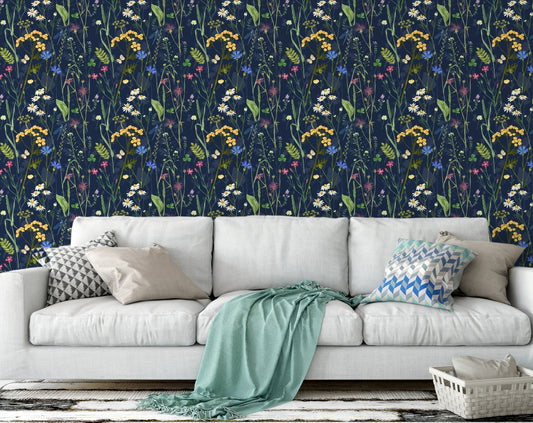 Botanical Beauty Floral Lily Bloom Butterfly Wall Design Flower Wallpaper