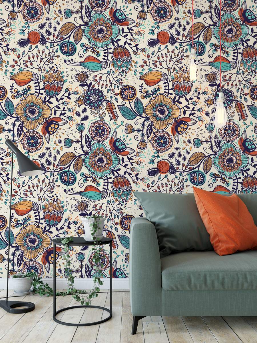 Colourfull Wall Painting Wallpaper Rolls