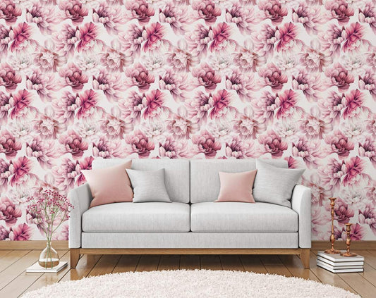 Pink Roses Floral Wallpaper Rolls