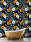 Vintage Flower White and Yellow Tropical Wallpaper Rolls