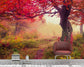 Pink floral tree forest wallpaper