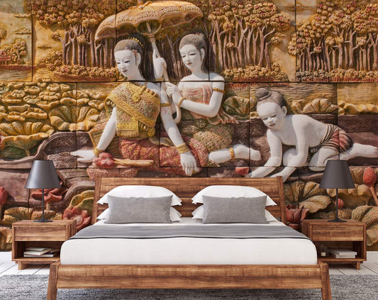 3D Vintage Wall Mural Wallpaper