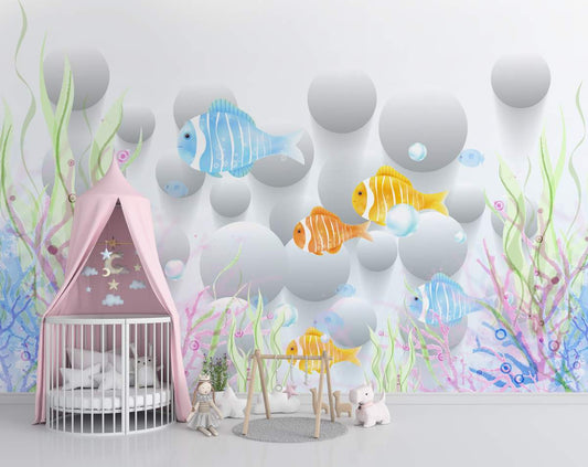 Deep Sea Fish 3D Kids Wallpaper