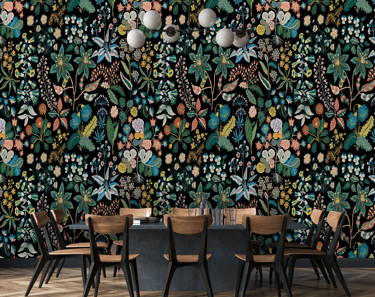 Beautiful Bright Flower Wall Design Wallpaper