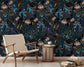 Abstract Botanical Tropical Palm Forest Wall Design Hand Drawn Flower Wallpaper