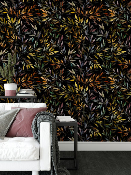 Multicolor Nature Leaf Wallpaper Tropical Forest Wallpaper