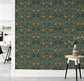 Floral Wallpaper and Leaves Wallpaper Retro Art Wallpaper Rolls