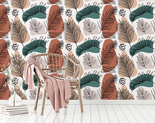 Abstract Leaves Style Rolls Wallpaper