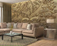 Living Room - 3D Mural Copper Jungle Theme with Animal Wallpaper