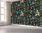 Beautiful Bright Flower Wall Design Wallpaper
