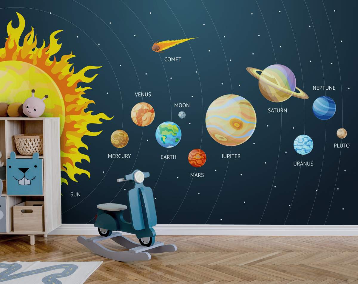 Kids 3D Mural Solar System 3D Wallpaper