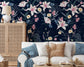 White Lili Floral  Wallpaper Rolls