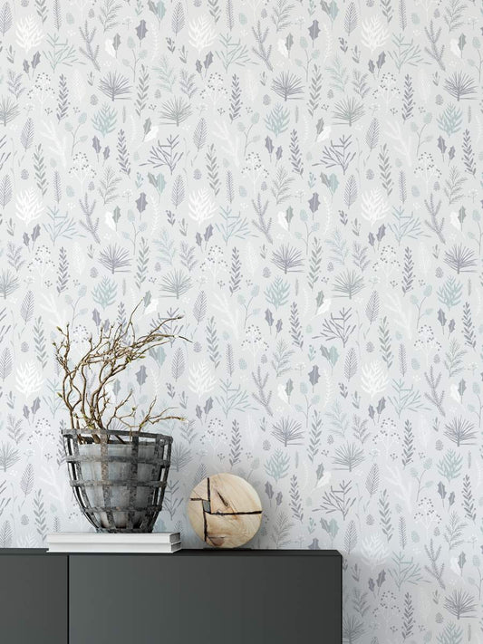 Gray Feather White Background Wallpaper Rolls