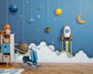 Outer space 3D wallpaper for kids room - view 2