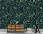 Vintage Green Leaves Tropical Wallpaper
