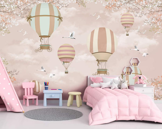 Kids Pink Baloon 3D Wallpaper