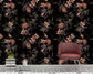 Peach color flower and black background wallpaper