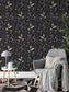 Wild flowers dark floral wallpaper