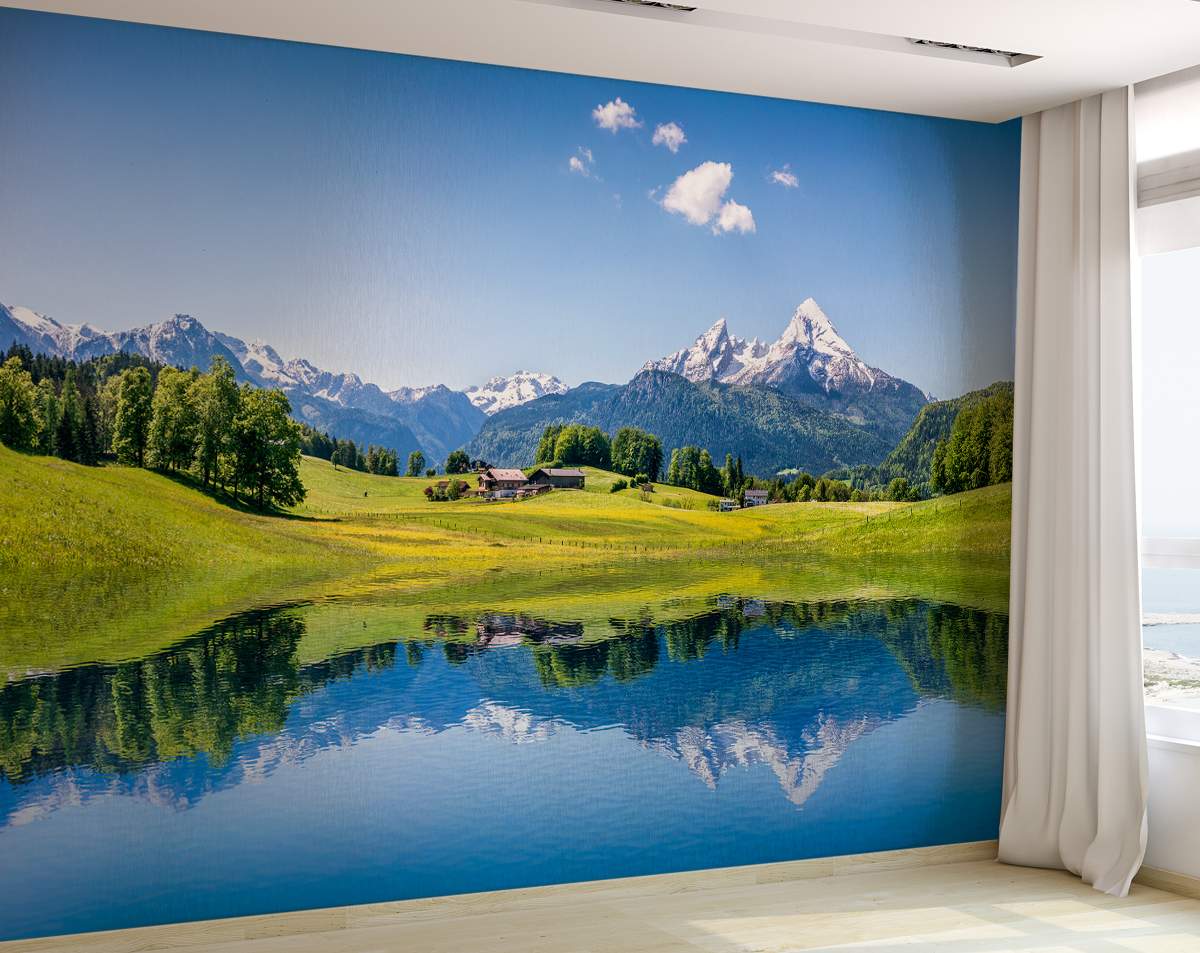 Lake and Forest Landscape Custom Wallpaper – Home Decoram
