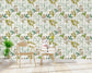 Green leaves tropical and floral wallpaper