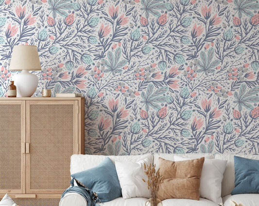 Unique Graphics Floral & Botanical Multicolor Wallpaper