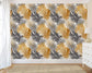 Stylish Trendy Hand Drawn Palm Leaves Half Tone Wallpaper Wallpaper Rolls