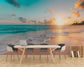 Dining Room - Sunset Beach View 3D Wallpaper