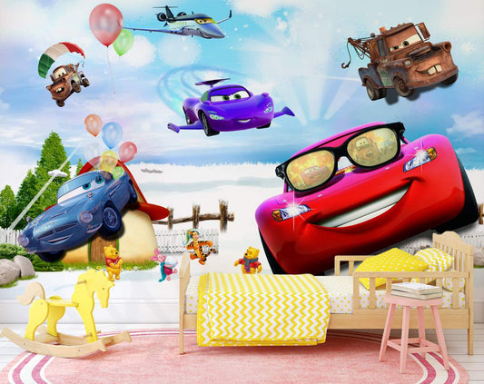 Cars Cartoon Kids 3D Wallpaper
