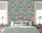Rainforest Escape Green Pink Flowers Wallpaper
