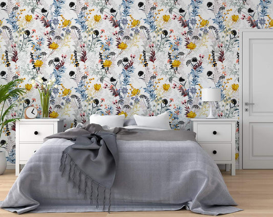 Flower And Leaves Botanical Wallpaper Rolls