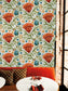 Hand Painted Red Flowers Motif Pattern Trendy Wallpaper