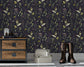 Wild flowers dark floral wallpaper