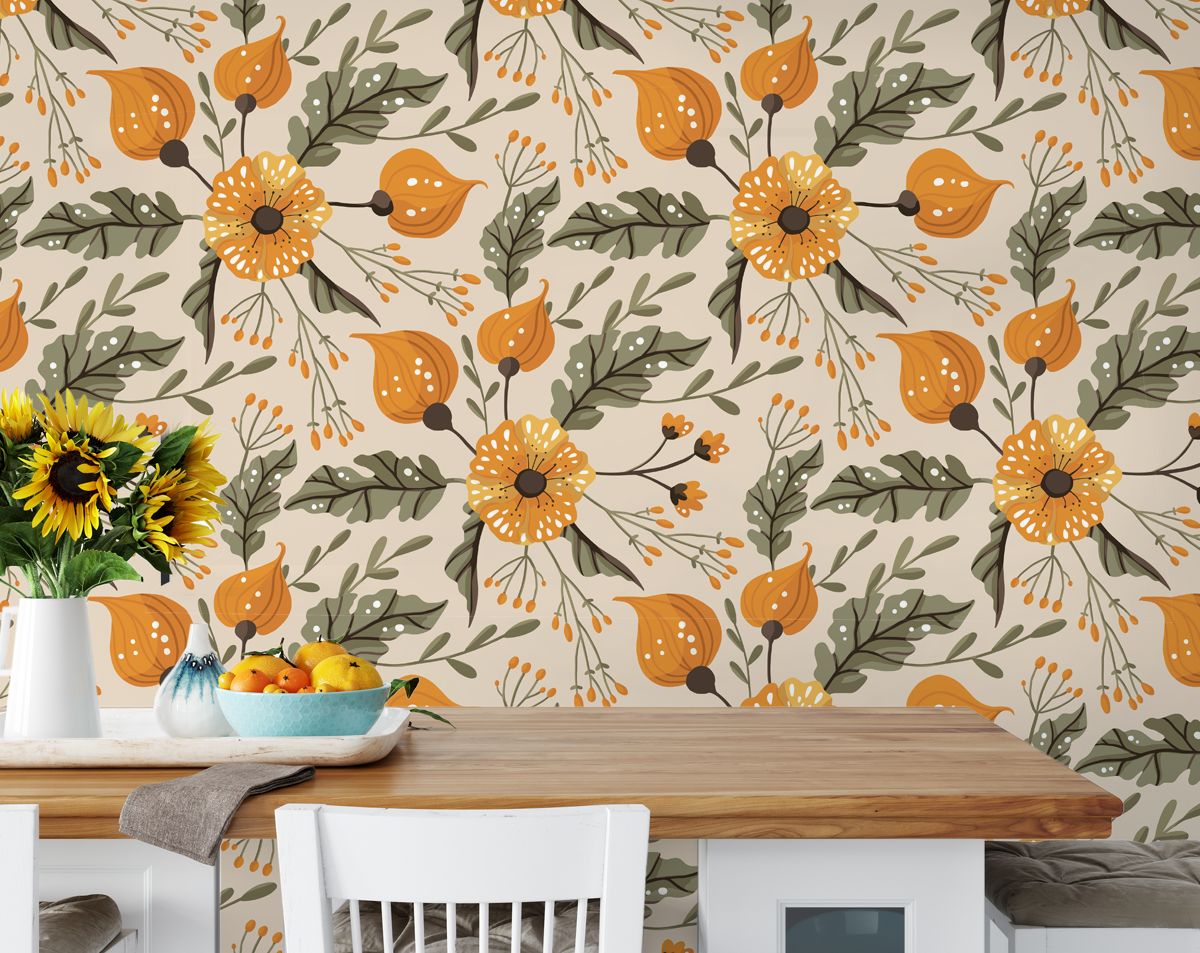 Yellow Sunflower Wallpaper Floral Wallpaper