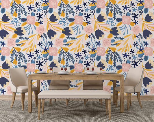 Botanical Florals Hand Painted Wallpaper Rolls