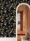 Dark yellow Flowers Pattern wallpaper