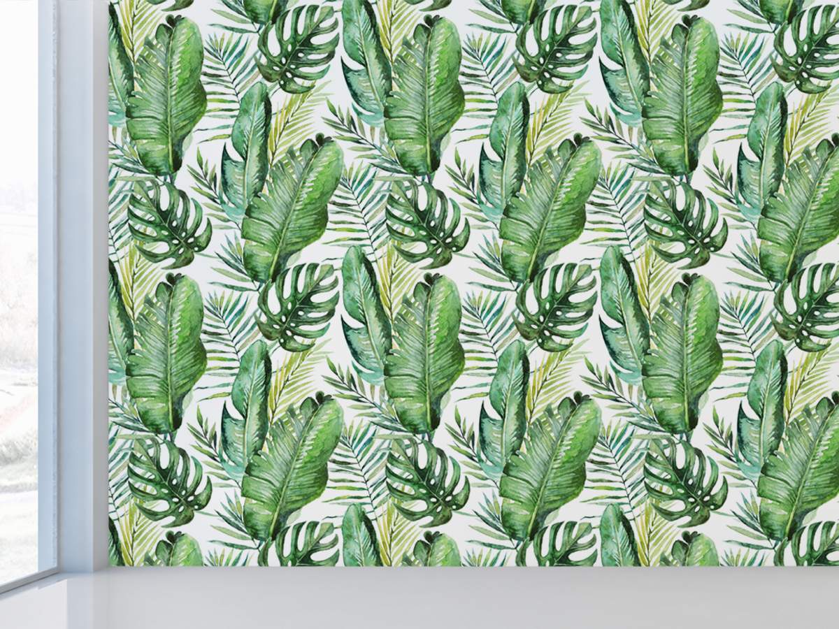 Jungle Tropical Leaves Watercolour Style Wallpaper Rolls