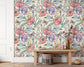 Colorful Floral & Butterflies Bedroom Wallpaper