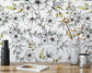 Beautiful Hand painted Flowers and colourful leaves Wallpaper Rolls