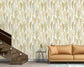Stylish Trendy Beige Feathers Hand Drawn Wallpaper Rolls