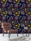 Blue birds and flowers background Wallpaper