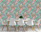 Rainforest Escape Green Pink Flowers Wallpaper