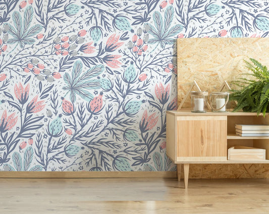 Unique Graphics Floral & Botanical Multicolor Wallpaper