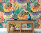 Abstract Tropical Leaves Color Wallpaper Rolls
