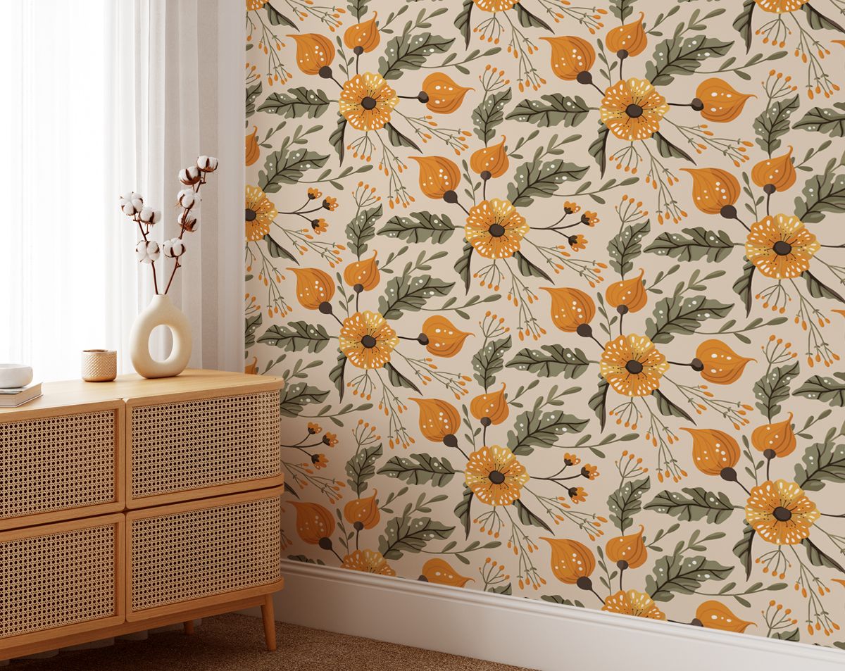 Yellow Sunflower Wallpaper Floral Wallpaper