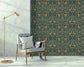 Floral Wallpaper and Leaves Wallpaper Retro Art Wallpaper Rolls