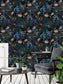Abstract Botanical Tropical Palm Forest Wall Design Hand Drawn Flower Wallpaper
