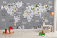 Educational world map kids wallpaper - view 3